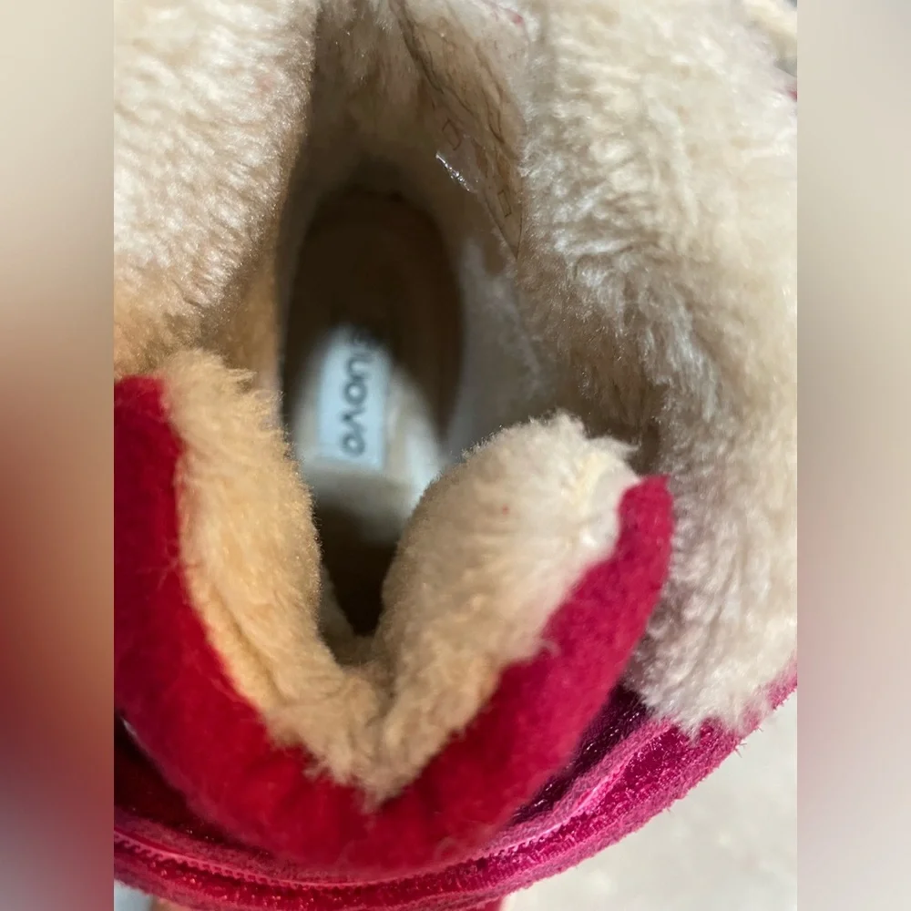 UOVO Kids Pink Quilted Faux-Fur Winter Boots